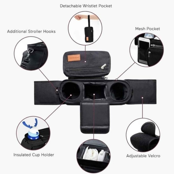 Mom Cozy Universal Stroller Organizer with Insulated Cup Holder bag - Picture 4 of 4